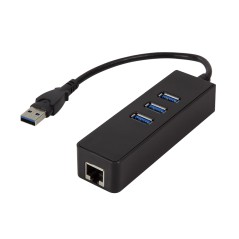 LogiLink USB 30 3-Port Hub W Gigabit